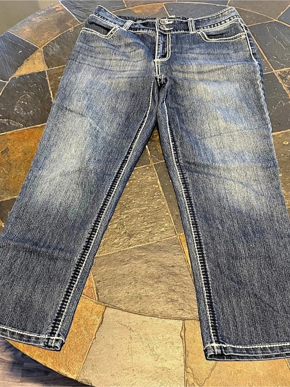 Nine West Date Night Fit Boot Cut Jeans in Blue Size 8